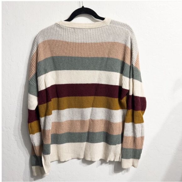 Madewell Womens‎ Thompson Rainbow Stripe Warm Boho Sweater Size Medium Fall - Picture 6 of 6